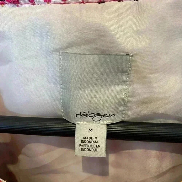 HALOGEN VINTAGE PINK PLAID BLAZER M - Picture 3 of 7